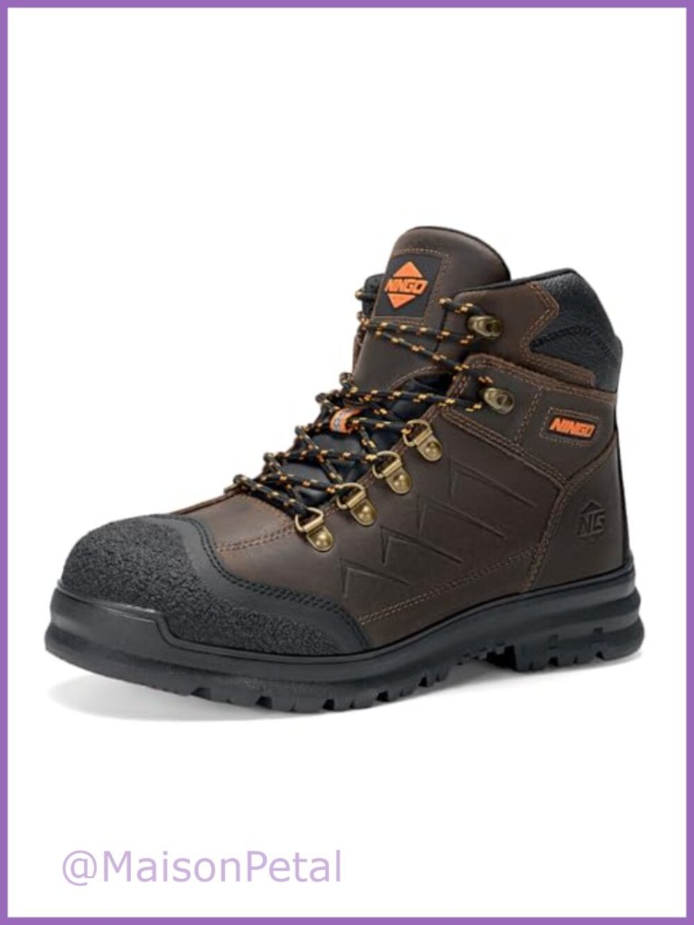 Steel Toe Work Boots for Men Oil Slip Resistant Construction Boots